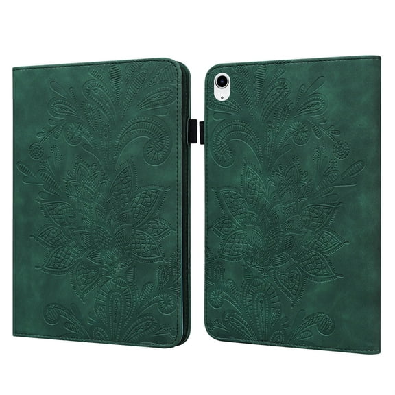 iPad 10th Generation Case 10.9 inch 2022, TECH CIRCLE 3D Embossed Mandala PU Leather Flip Folio Stand Wallet Cover with Pencil Holder Card Pockets for Apple iPad 10th Generation 10.9 Inch,Green