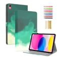 thumbnail image 1 of for iPad 10th Generation Case 2022, iPad 10 th Gen 10.9 inch Protective Cover with Pencil Holder, Multi-Angle Viewing Stand, Pocket Design, Folio Smart Leather Case for Women Men, Green, 1 of 5