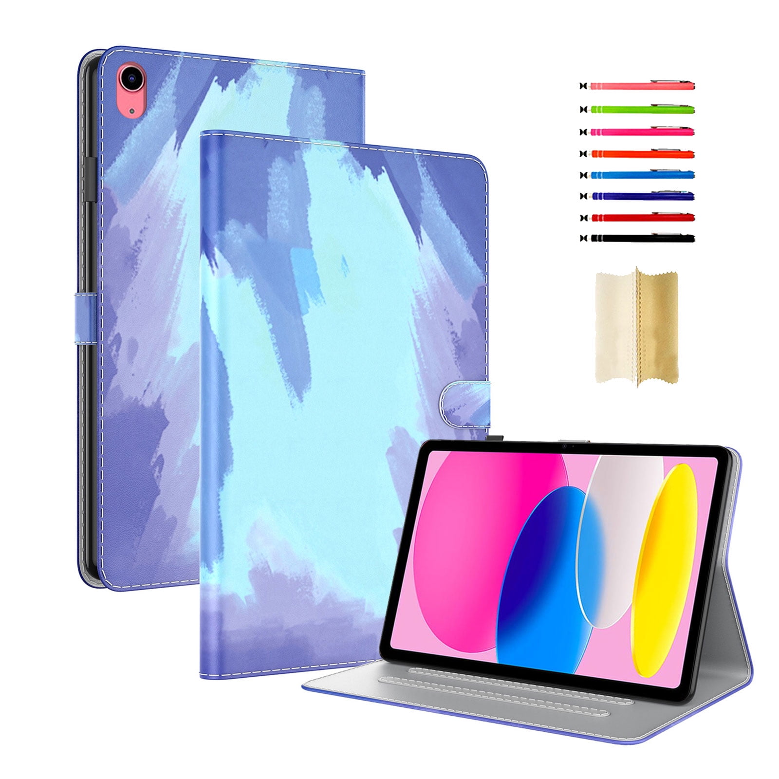 iPad 10e Génération Cas avec Porte-Crayon iPad 10,9 Pouces Cas 2022, Soft  TPU Smart Stand Dos Cas de Couverture 