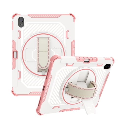 iPad 10th Generation Case 2022,TECH CIRCLE Military Grade Heavy Duty Shockproof Silicone Protective Cover for iPad 10th Gen 10.9 Inch 360? Rotatable Stand Pencil Holde Case for Girl Boy,Pink