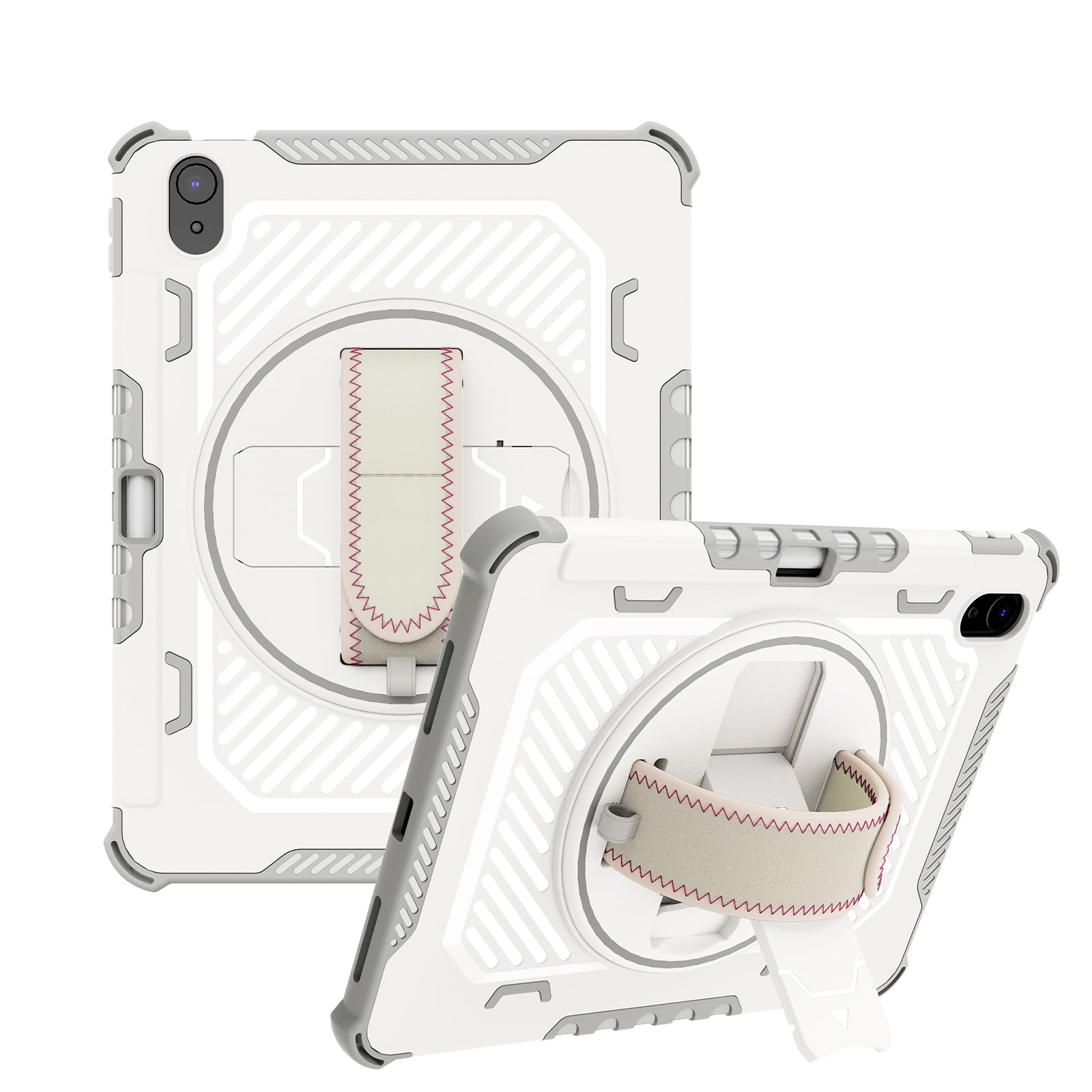 iPad 10th Generation Case 2022,TECH CIRCLE Military Grade Heavy Duty Shockproof Silicone Protective Cover for iPad 10th Gen 10.9 Inch 360° Rotatable Stand Pencil Holde Case for Girl Boy,Gray