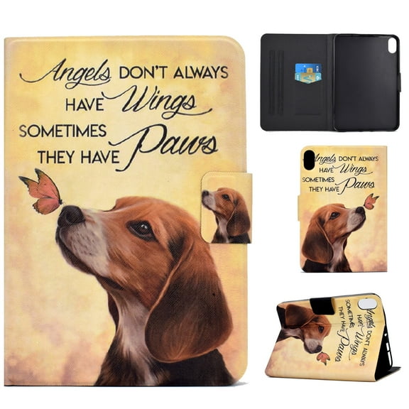 iPad 10th Generation Case 2022, TECH CIRCLE Smart Folio Stand PU Leather TPU Magnetic Card Pocket Wallet Case with Auto Sleep/Wake for iPad 10th Generation 10.9 inch 2022, Butterfly Dog