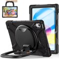 thumbnail image 1 of iPad 10th Generation Case 2022,iPad 10th Gen 10.9 inch Rugged Case with Screen Protector,Rotating Stand/Pencil Holder/Carrying Shoulder Strap - Carnival Night Black, 1 of 9