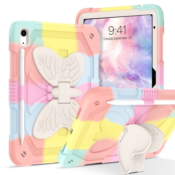 iPad 10th Generation Case Fit for 10.9 Inch 2022, BENTOBEN iPad Case with Pencil Holder 2 in 1 Heavy Duty Rugged Shockproof Wings Kickstand Protective Tablet Cover, Best Gift for Kids Girls Women
