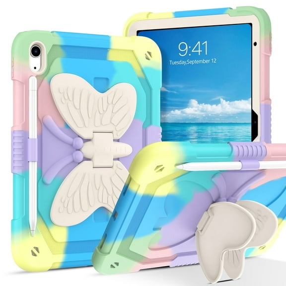iPad 10th Generation Case Fit for 10.9 Inch 2022, BENTOBEN iPad Case with Pencil Holder 2 in 1 Heavy Duty Rugged Shockproof Wings Kickstand Protective Tablet Cover, Best Gift for Kids Girls Women