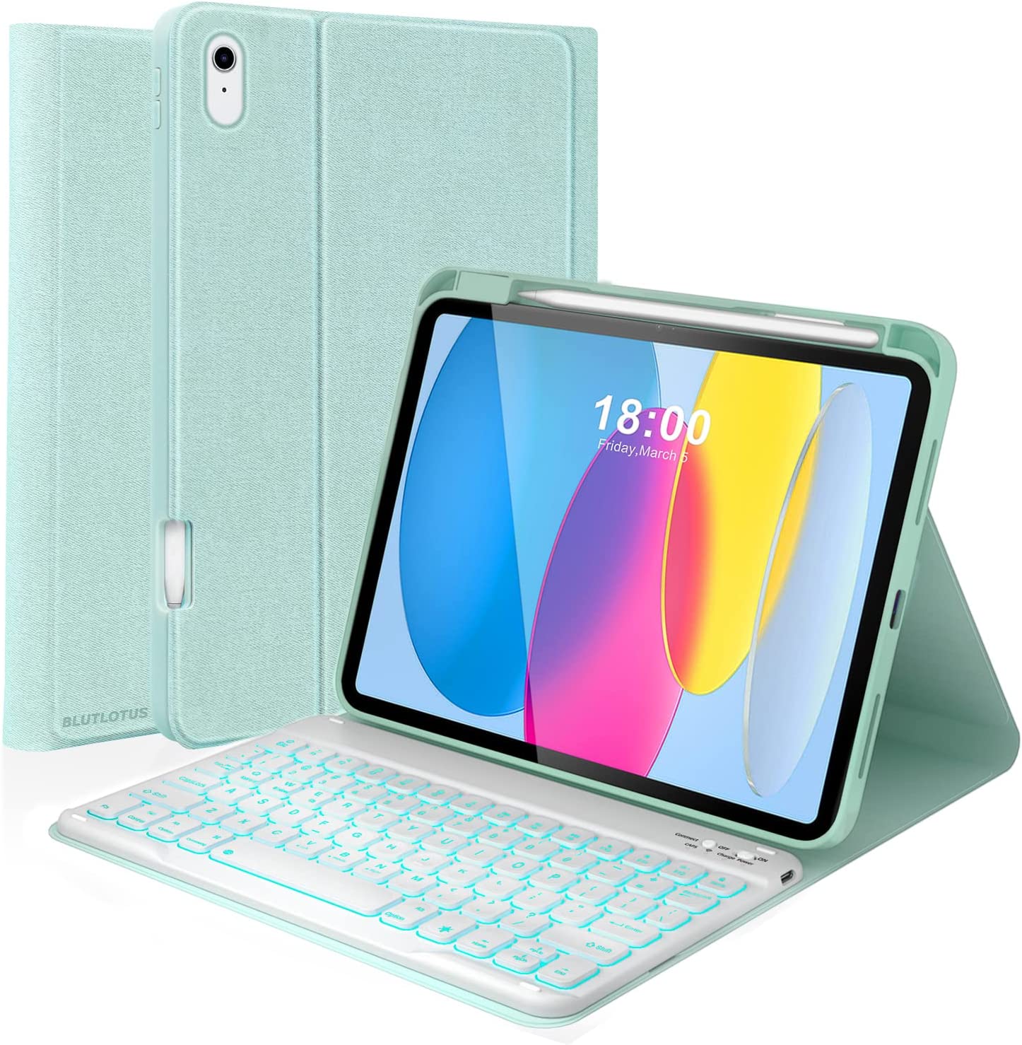 Walmart iPad 10th Gen 2022 Case, 10.9 inch, Detachable Backlit Keyboard ...