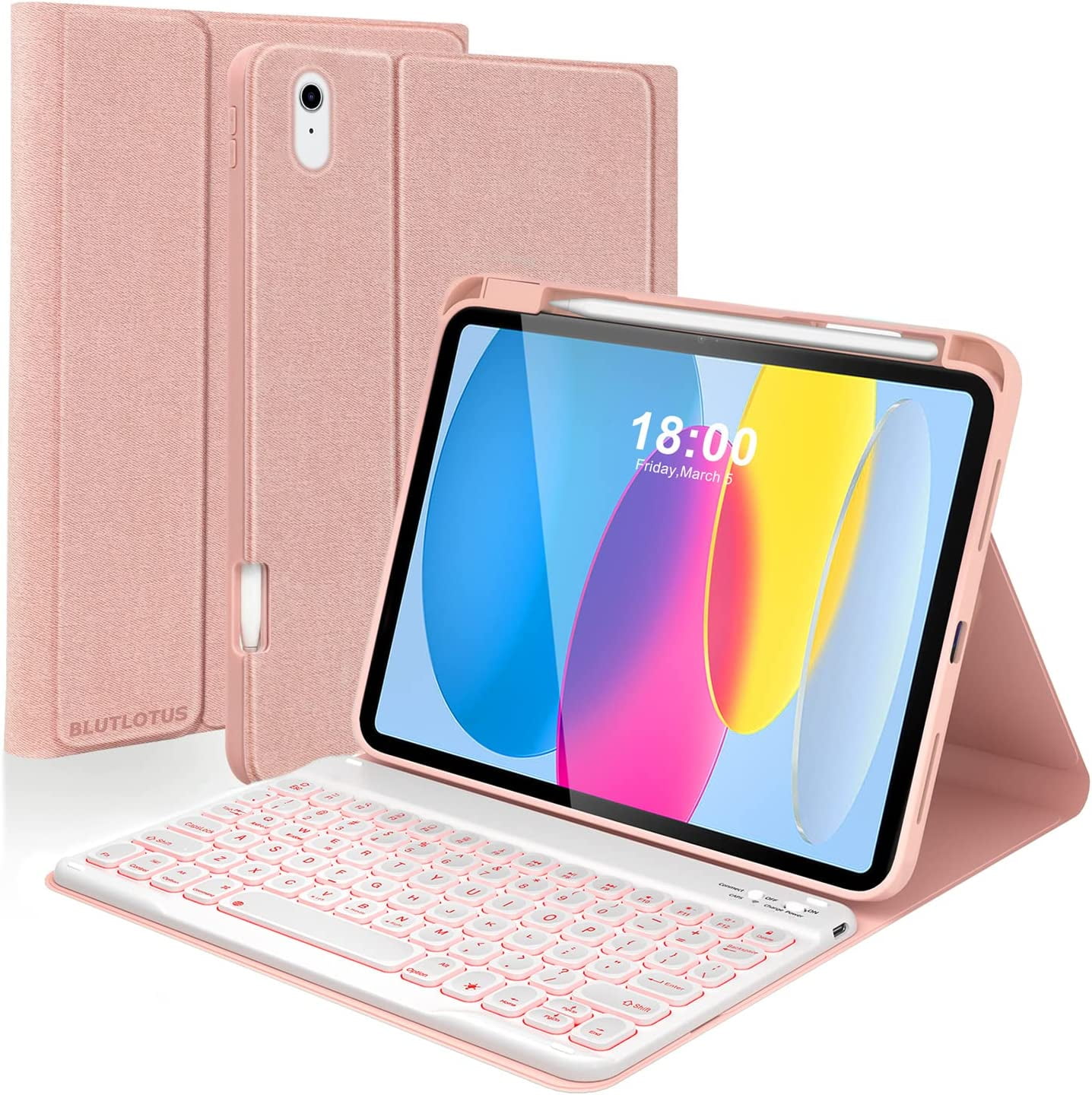 Vobafe Case for iPad 10.Gen 2022 10.9 with Pencil Holder, Soft TPU Smart  Folio Case for iPad 10e, Transparent PC Back Shell, Automatic  Awakening/Sleeping,Pink : : Electronics