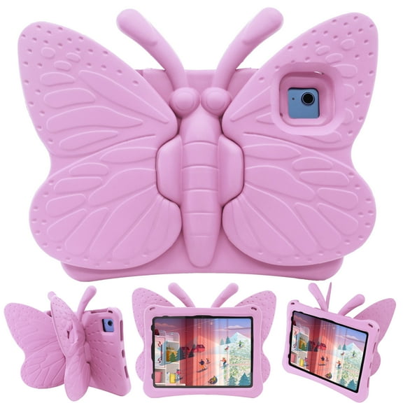 iPad 10th Generation Case for Kids, iPad 10th Gen 10.9 2022 Butterfly Case with Kickstand Light EVA Full Body Drop Protective Rugged Shockproof Child Proof iPad 10th Gen Kids Case,Pink
