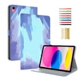 thumbnail image 1 of for iPad (A16) 11th Gen 2025 Case, Watercolor Painting Multi-Angle View with Adjustable Stand Auto Wake/Sleep Function Magnetic Case for iPad 10th Gen 2022 10.9" with Pen Holder & Card Slots, Blue, 1 of 5