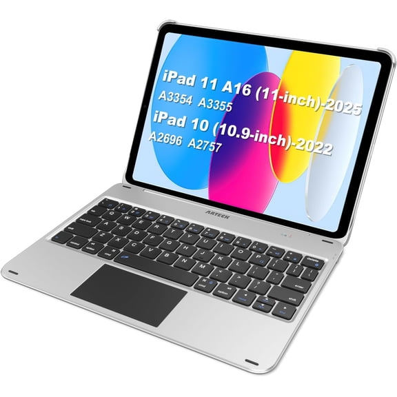 iPad 11th 10th Generation Keyboard Case, Folio Cover, Multi-Touch Trackpad, Detachable Bluetooth Keyboard for iPad (A16) 11th/10th Gen