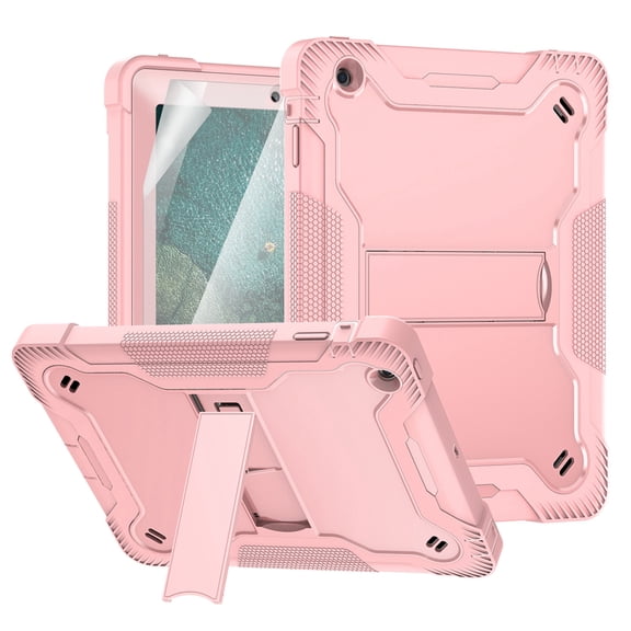iPad 2 3 4 Case with Screen Protector Film, Dteck Heavy 3 IN 1 Rugged Shockproof Case Kickstand Protective Cover for 9.7" iPad 4 / iPad 3 / iPad 2, Rosegold