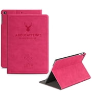 iPad 2 3 4 Generation [iPad 4th iPad 3rd iPad 2nd Old Model ] 9.7 Inch A1458 A1416 A1395 MD522LL/A MD525LL/A MD516LL/A MG932LL/A Smart Function Viewing Angle Stand Flip Cover - Rose Red