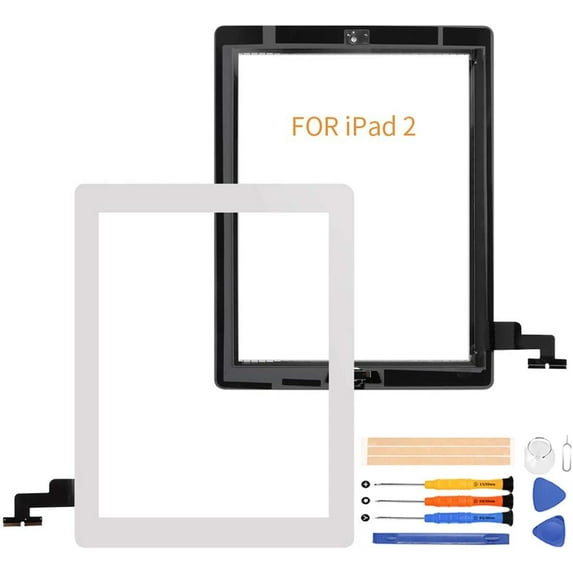 for iPad 2 A1395 A1396 A1397 Touch Screen Replacement,with Free Tool Kits+Screen Protector (LCD not Include, No Instructions) for ipad 2 Front Glass Panel Replacement (Black)