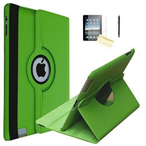 iPad 2 Case, iPad 3 Case, iPad 4 Case, JYtrend (R) Rotating Stand Smart Case Cover Magnetic Auto Wake Up/Sleep For iPad 2/3/4 A1395 A1396 A1397 A1403 A1416 A1430 A1458 A1459 A1460 (Green)