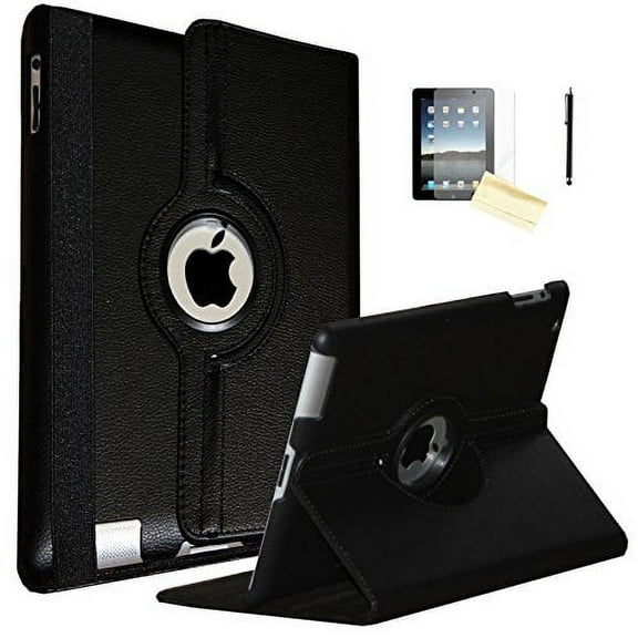 iPad 2 Case, iPad 3 Case, iPad 4 Case, JYtrend (R) Rotating Stand Smart Case Cover Magnetic Auto Wake Up/Sleep for iPad 2/3/4 A1395 A1396 A1397 A1403 A1416 A1430 A1458 A1459 A1460 (Black)