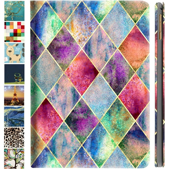 iPad 2016 Pro 9.7 inch Printed Case A1673 MLMP2LL/A MM172LL/A MLMN2LL/A MLMQ2LL/A A1674 A1675 MLMW2LL/A MLMX2LL/A MM192LL/A MLMV2LL/A MLN02LL/A MLMY2LL/A MLN12LL/A MM1A2LL/A MLPW2LL/A - Diamond Grid