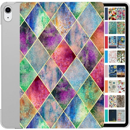 iPad 2018 PRO 12.9 Inch 3 Gen [ 3rd Generation ] A1876 A2014 A1895 A1983 MTEL2LL/A MTEM2LL/A MTFN2LL/A Printed Slim Hard Shell Protective Stand Cover - Diamond Grid