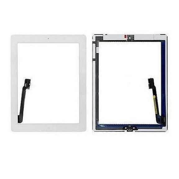 iPad 3 Replacement Screen With Digitizer (with Adhesive + Home Button + Return Small Plate) - White