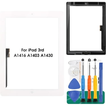 for iPad 3 Screen Replacement Touch Screen for iPad 3, 3rd Gen A1416 A1403 A1430 Digitizer Glass Sensor Assembly Repair Parts Kits,Include Home Button,Adhesive,Tempered Glass Black