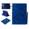 thumbnail image 1 of iPad 4 3 2 Case, Allytech Embossed with Butterfly Series AUTO WAKE/SLEEP Folio Stand Wallet Case with Cards/Cash Holder for iPad 9.7" iPad 2nd, 3rd, 4th Generation Tablet, Blue, 1 of 7
