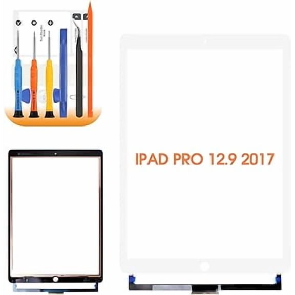 For iPad 4(4th Generation) Screen Replacement A1460 a1458 a1549 Screen Touch Digitizer Glass Sensor Repair Parts Include Home Button,Adhesive,Tempered Glass (White)