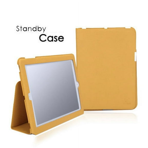 iPad 4 Yellow PU Leather Slim Case Flip Cover Stand w Sleep Function Z6A