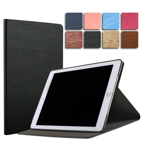 iPad 4 iPad 3 iPad 2 - 9.7 Inch [iPad 4th / 3rd / 2nd Old Model ] A1396 A1416 A1430 A1403 A1458 A1459 A1460 A1395 A1397 Tree Texture Folio Smart Cover Protective - Black