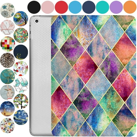 iPad 4th iPad 3rd iPad 2nd Gen - 9.7 Inch [iPad 4 3 2 Gen Old Model ] A1396 A1416 A1430 A1403 A1458 A1459 A1460 A1395 A1397 Printed Shock Absorbant TPU Clear Case - Diamond Grid