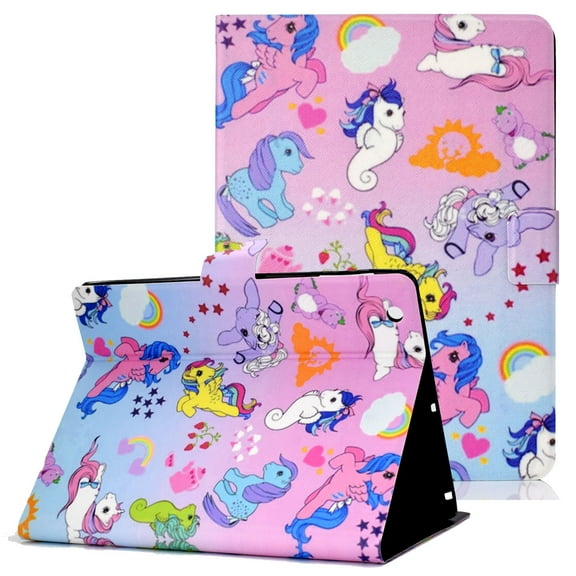 iPad 4th / 3rd / 2nd Generation Case, Allytech Slim Fit PU Leather Folio Kickstand Smart Cover Auto Sleep Wake Lightweight Anti Scratch Pencil Holder Wallet Case for Apple iPad 2 3 4, Unicorns