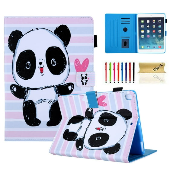 iPad 5th/6th Gen 9.7 Case 2017/2018, iPad Pro 9.7 Case, iPad Air 1 & 2 Case, Dteck PU Leather Folio Smart Cover with Auto Sleep Wake Stand Wallet Case For iPad 9.7" (not fit ipad 2 3 4),Panda Love