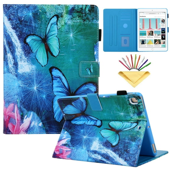 iPad 5th/6th Gen 9.7 Case 2017/2018, iPad Pro 9.7 Case, iPad Air/iPad Air 2 Case, Dteck PU Leather Folio Smart Cover with Auto Sleep Wake Stand Wallet Case For iPad 9.7 (not fit ipad 2 3 4), Butterfly