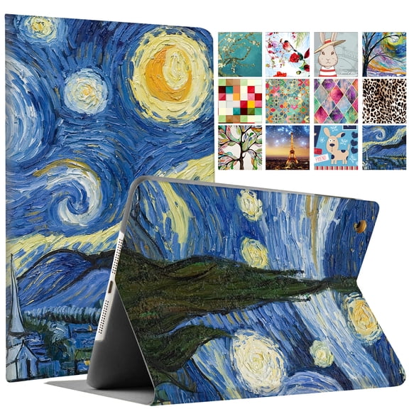 iPad 5th Gen 9.7" 2017 Folio Cover A1822 A1823 MP2F2LL/A MP2G2LL/A MPGT2LL/A MPGW2LL/A MP2H2LL/A MP2J2LL/A MP242LL/A MP252LL/A MPGA2LL/A MPGC2LL/A MP2D2LL/A MP2E2LL/A Art Starry Night