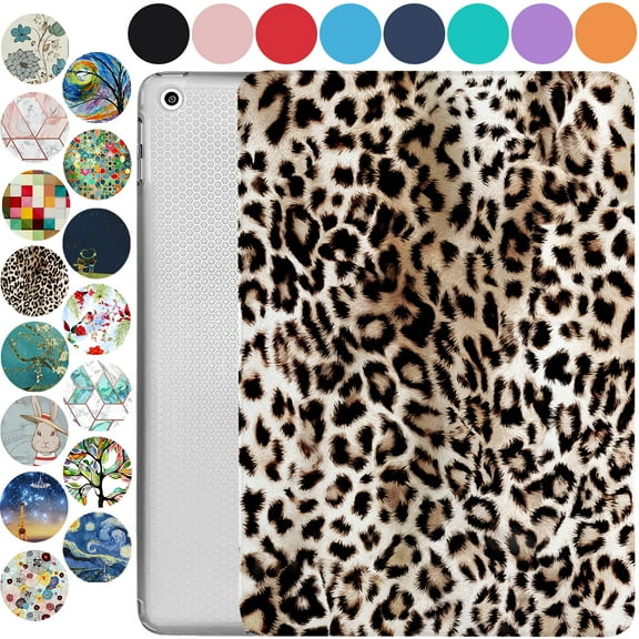 iPad 6 5 9.7 Inch Air 1 2 [iPad 5th 6th Air 1st 2nd Generation ] A1893 A1822 A1566 Printed Lightweight Shock Absorbant Flexible TPU Protective Clear Case - Leopard