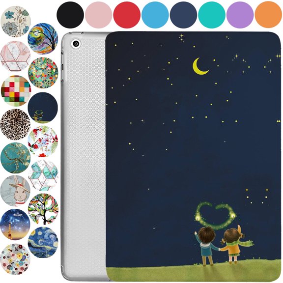 iPad 6 5 9.7 Inch Air 1 2 [iPad 5th 6th Air 1st 2nd Generation ] A1893 A1822 A1566 Printed Lightweight Shock Absorbant Flexible TPU Protective Clear Case - Night Sky