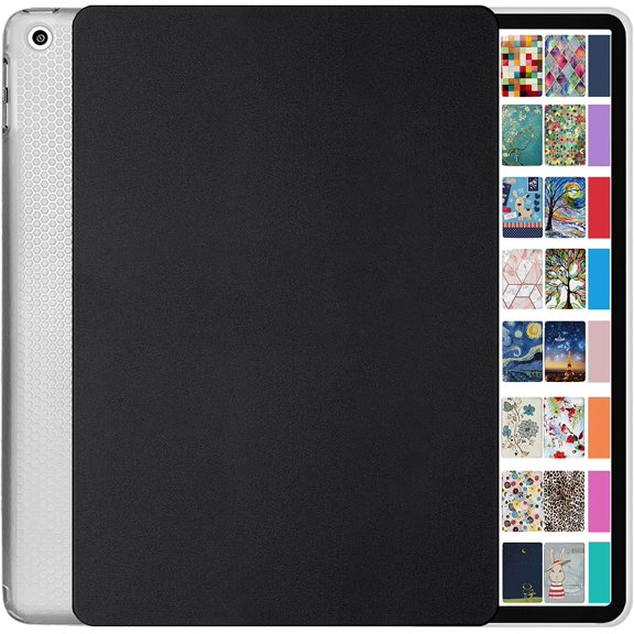 iPad 6 5 9.7 Inch Air 1 2 [iPad 5th 6th Air 1st 2nd Generation ] A1893 A1822 A1566 UltraSlim Lightweight Shock Absorbant Flexible TPU Protective Clear Case - Black