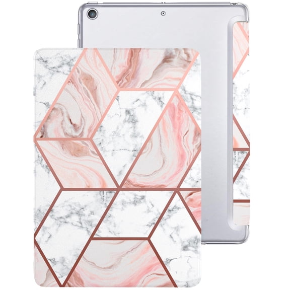 iPad 6 5 Air 1 2 Gen 9.7 Inch [iPad 6th 5th Air 1st 2nd ] MRJN2LL/A MR7G2LL/A MP2F2LL/A MP2G2LL/A MD785LL/A MD788LL/A MGLW2LL/A Printed PC Protective Clear Back Cover - Marble Pink