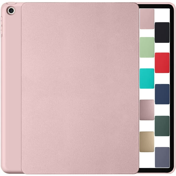 iPad 6th 5th Air 1st 2nd Gen 9.7 Inch [iPad 6 5 Air 1 2 ] A1893 A1822 A1566 A1474 MH2V2LL/A MRM52LL/A MP242LL/A Trifold Soft Silicone Shock Proof Magnetic Flip Case - Pink