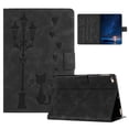 thumbnail image 1 of for iPad 6th/5th Gen/Pro 9.7" 2018/2017/2016 Case PU Leather Folio Tablet Cover, Smart Auto Wake/Sleep Flip Stand Case Embossed Pattern Magnetic Clasp Protective Case for iPad Air 2 9.7" 2014, Black, 1 of 8