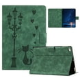 thumbnail image 1 of for iPad 6th/5th Gen/Pro 9.7" 2018/2017/2016 Case PU Leather Folio Tablet Cover, Smart Auto Wake/Sleep Flip Stand Case Embossed Pattern Magnetic Clasp Protective Case for iPad Air 2 9.7" 2014, Green, 1 of 9
