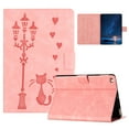 thumbnail image 1 of for iPad 6th/5th Gen/Pro 9.7" 2018/2017/2016 Case PU Leather Folio Tablet Cover, Smart Auto Wake/Sleep Flip Stand Case Embossed Pattern Magnetic Clasp Protective Case for iPad Air 2 9.7" 2014, Pink, 1 of 9