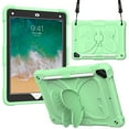 thumbnail image 1 of Dteck for iPad 6th 5th Generation Case with Kickstand Butterfly Wings Pencil Holder, Heavy Duty Hard Rugged Protective Cover Kids Girls for 9.7 inch iPad 6th/5th Gen/Air 2,Green, 1 of 8
