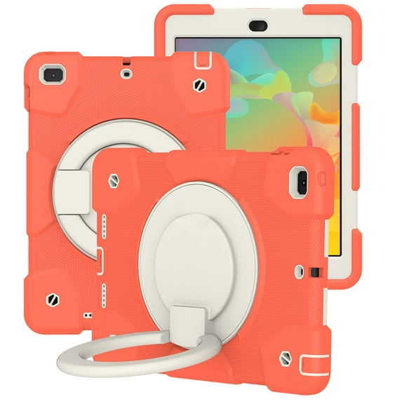 iPad 6th/5th Generation Case, iPad 9.7 Case for Kids, [Shockproof] Drop Proof Case with Pencil Holder, Armor Rugged Crossbody Strap, Rotatable Kickstand & Hand Strap,Orange