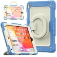 thumbnail image 1 of iPad 6th/5th Generation Case/ Air 2/ Pro 9.7..,Rugged Protective Case with Tempered Glass Film 360° Rotatable Kickstand Handle Kid Proof Case for Apple iPad 6th/5th/ Air 2/ Pro 9.7,Blue, 1 of 9