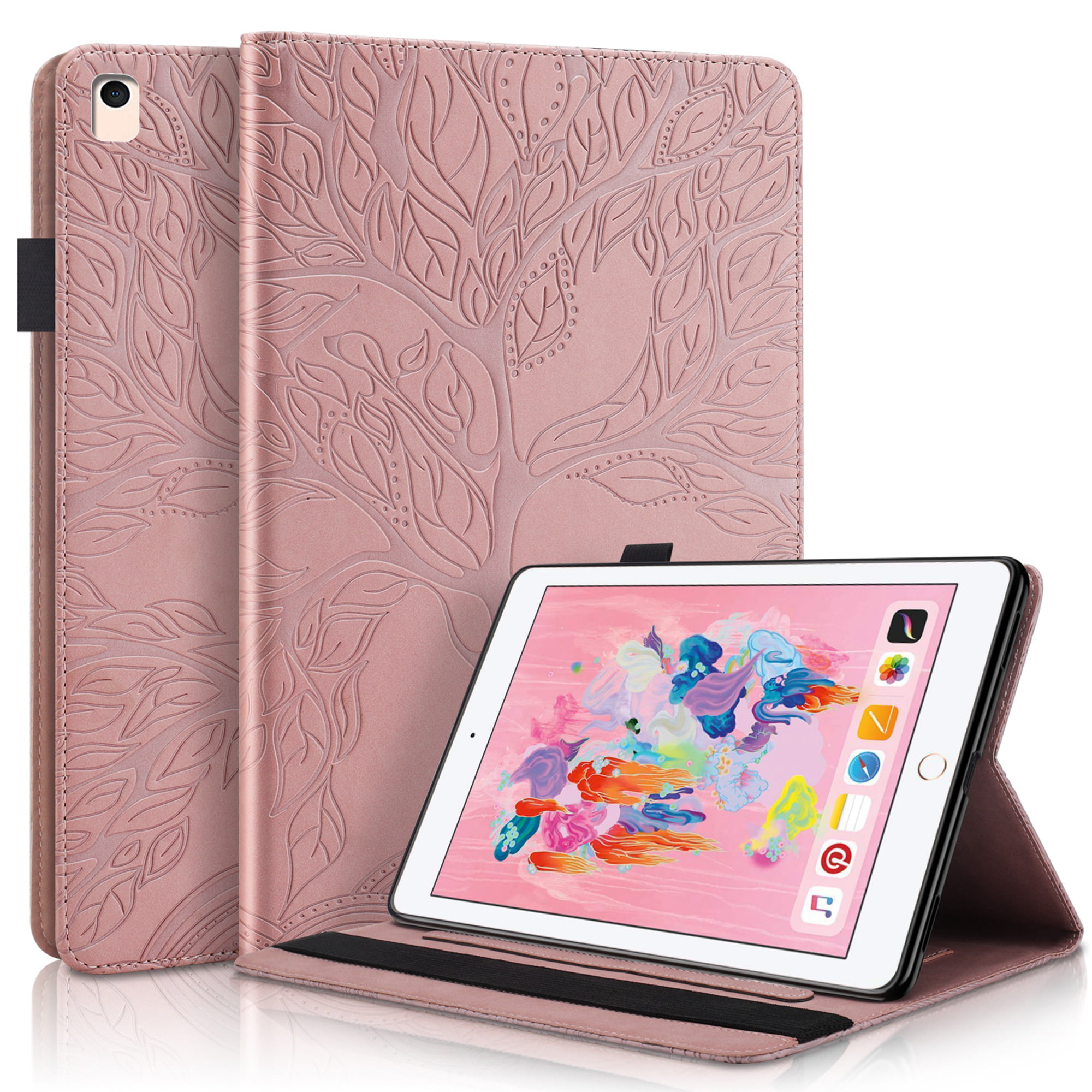 Dteck Case for iPad 9.7 (6th/5th Generation), iPad Air 2 Case A1566, iPad  Air Case 1st Generation - Fold Stand Cute Case Leather Flip Wallet Cover
