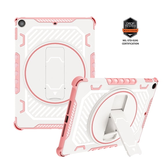 iPad 6th/5th Generation Case, Dteck Hybrid Silicone PC Protective Case with 360 Rotating Stand for iPad 6th / 5th Gen 9.7-inch,Pink
