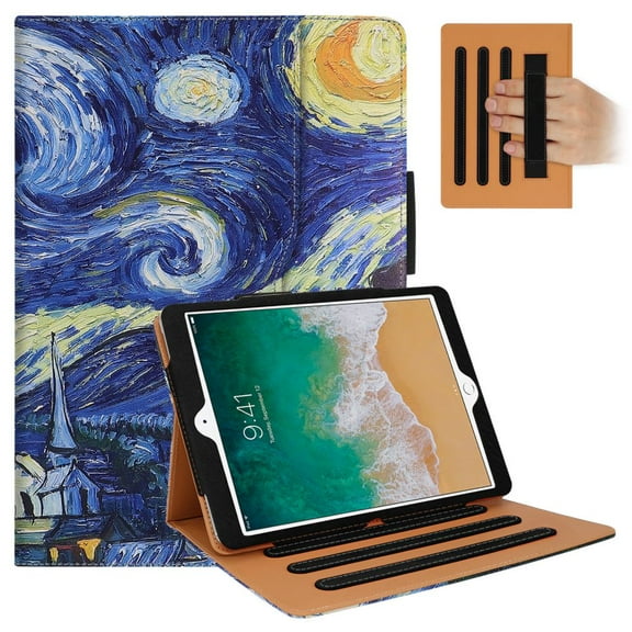 iPad 6th/ 5th Generation Cases，iPad Air 2 /Air 1 Case with Multi-Angle Viewing Folio Cover, Auto Wake/Sleep for iPad 9.7 2018 2017 iPad Air2 Air1 - A1893, A1954, A1823, A1822, A1474, Starry Night
