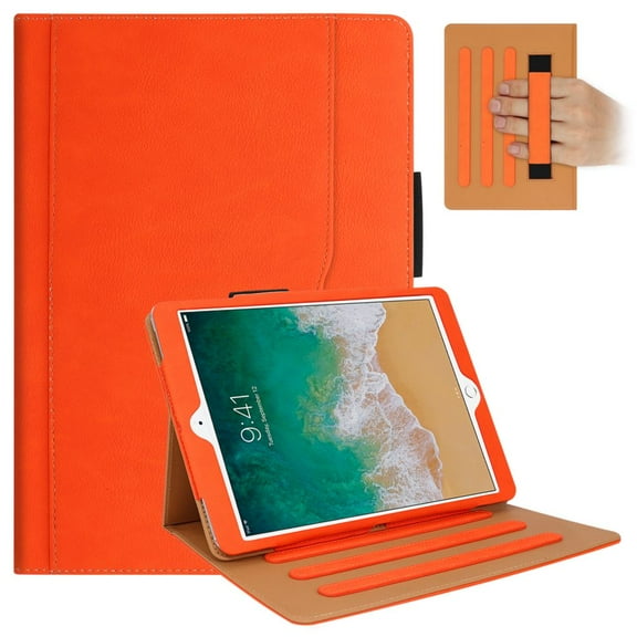 iPad 6th/ 5th Generation Cases,iPad Air 2 /Air 1 Case with Multi-Angle Viewing Folio Cover, Auto Wake/Sleep for iPad 9.7 2018 2017 iPad Air2 Air1 - A1893, A1954, A1823, A1822, A1474, Orange