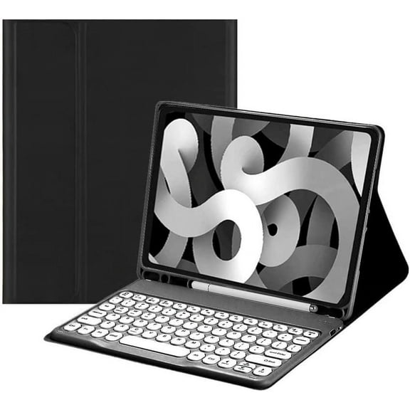 iPad 6th 5th Generation iPad Air 2 Pro 9.7 inch Keyboard Case Cute Round Key Color Keyboard Wireless Detachable BT Keyboard Cover with Pencil Holder