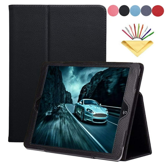 iPad 6th Gen 2018 Case, iPad 5th Gen 9.7 Case, iPad Pro 9.7 Case, iPad Air Case, Dteck Slim PU Leather Flip Cover With Auto Wake Sleep For iPad 5th Gen/6th Gen/Air 1 & 2/Pro 9.7, Black