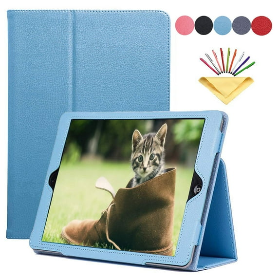 iPad 6th Gen 2018 Case, iPad 5th Gen 9.7 Case, iPad Pro 9.7 Case, iPad Air Case, Dteck Slim PU Leather Flip Cover With Auto Wake Sleep For iPad 5th Gen/6th Gen/Air 1 & 2/Pro 9.7, Sky Blue